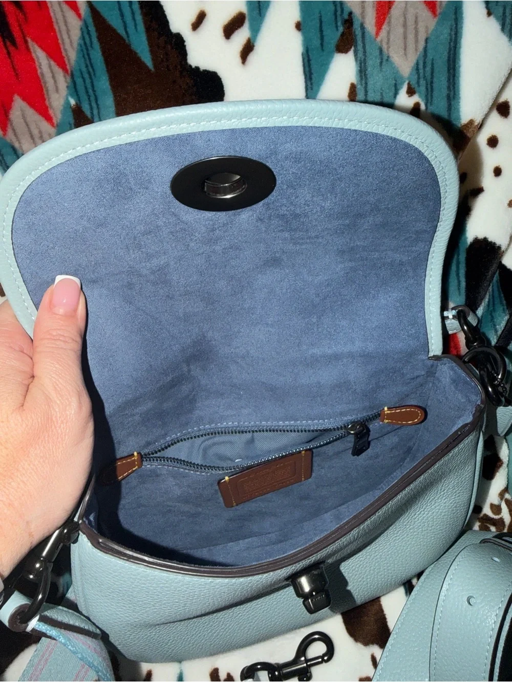 Coach compact pebbled